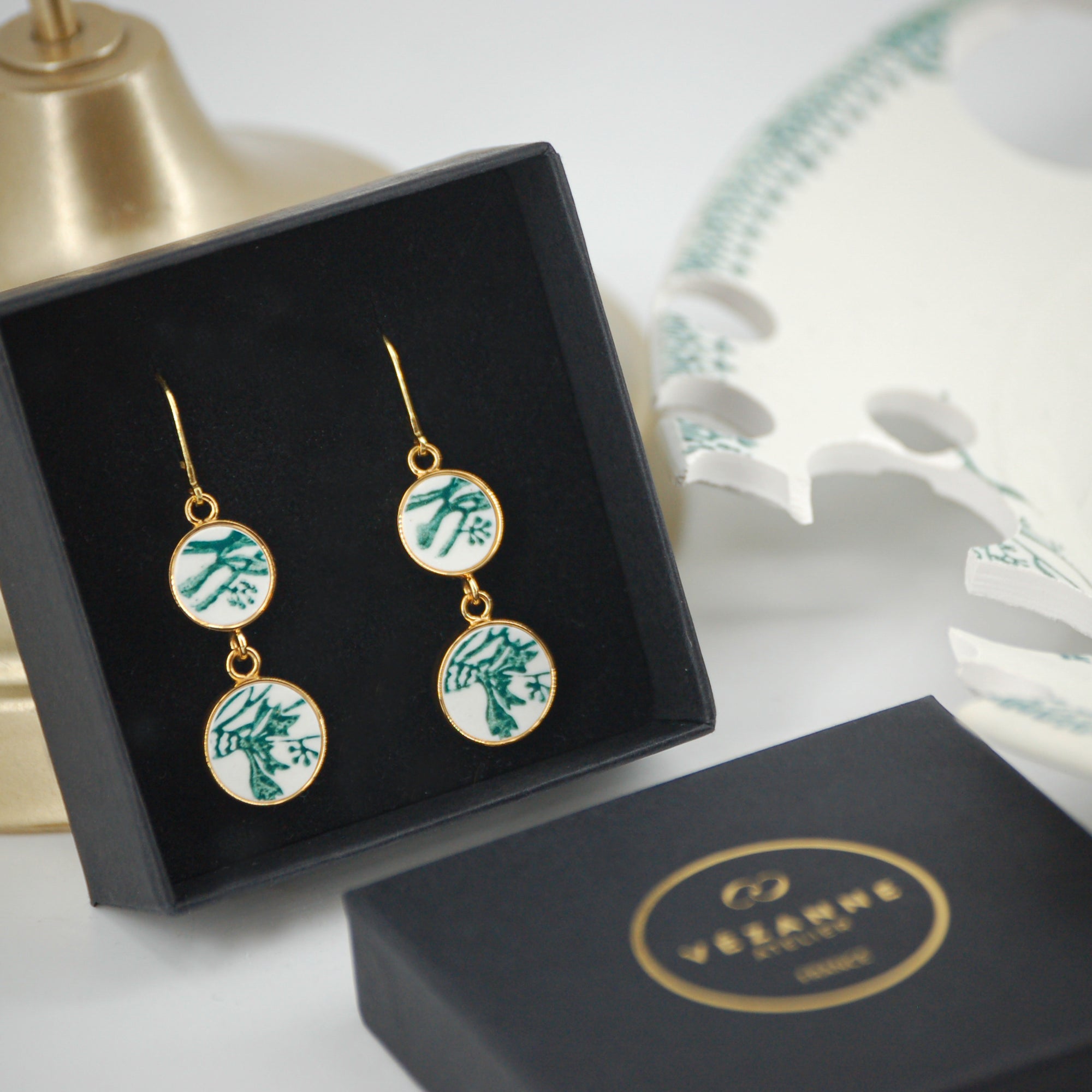 "Cornflower" earrings, gold finish