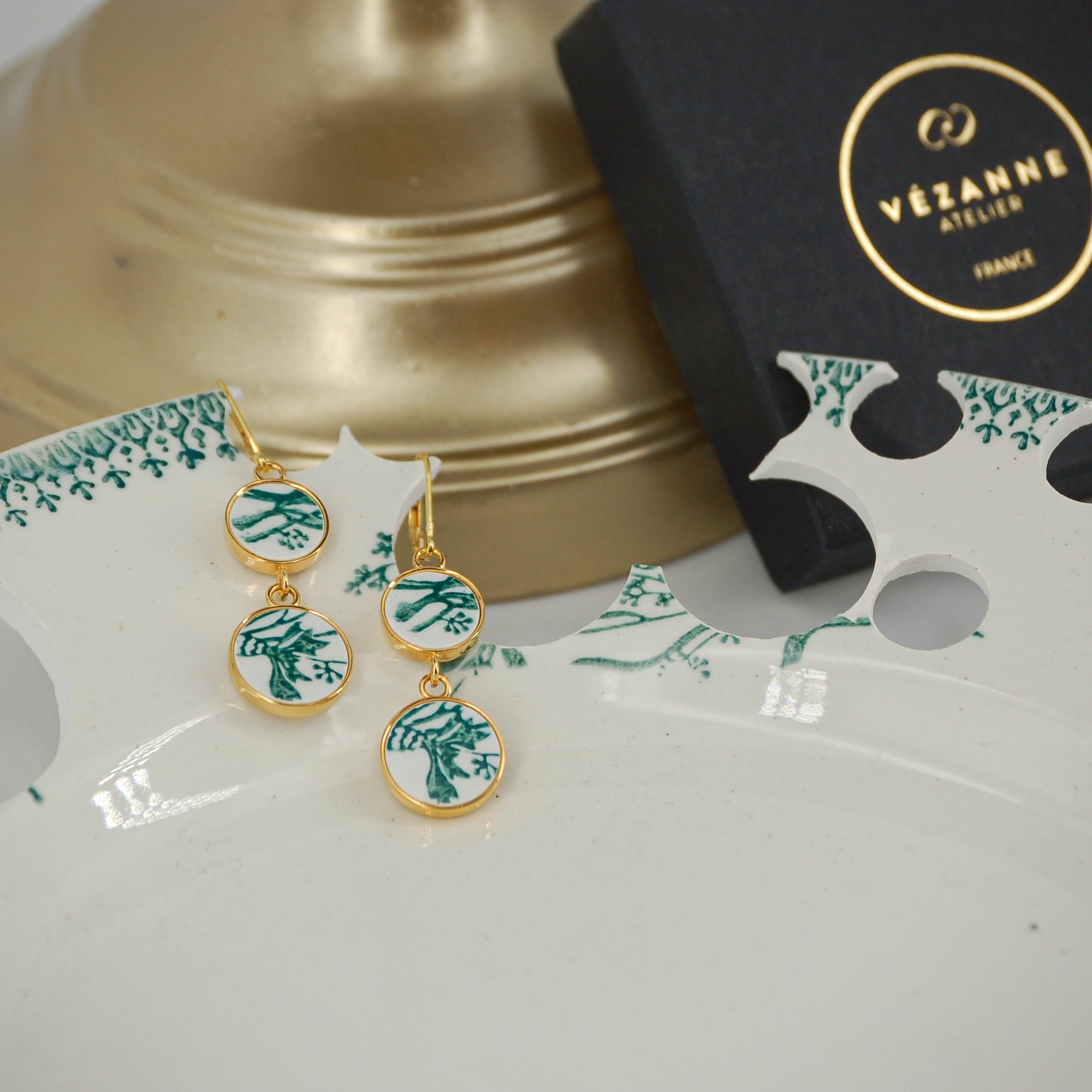 "Cornflower" earrings, gold finish