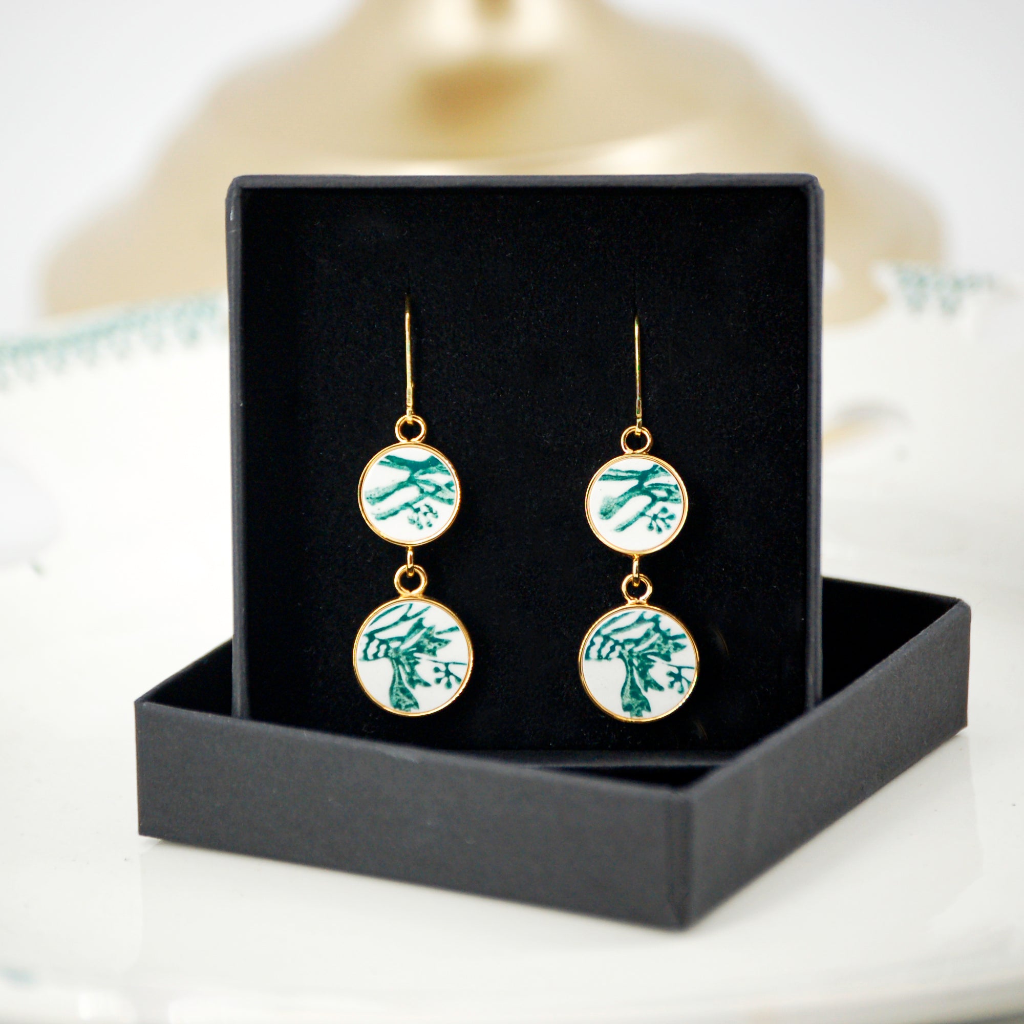 "Cornflower" earrings, gold finish