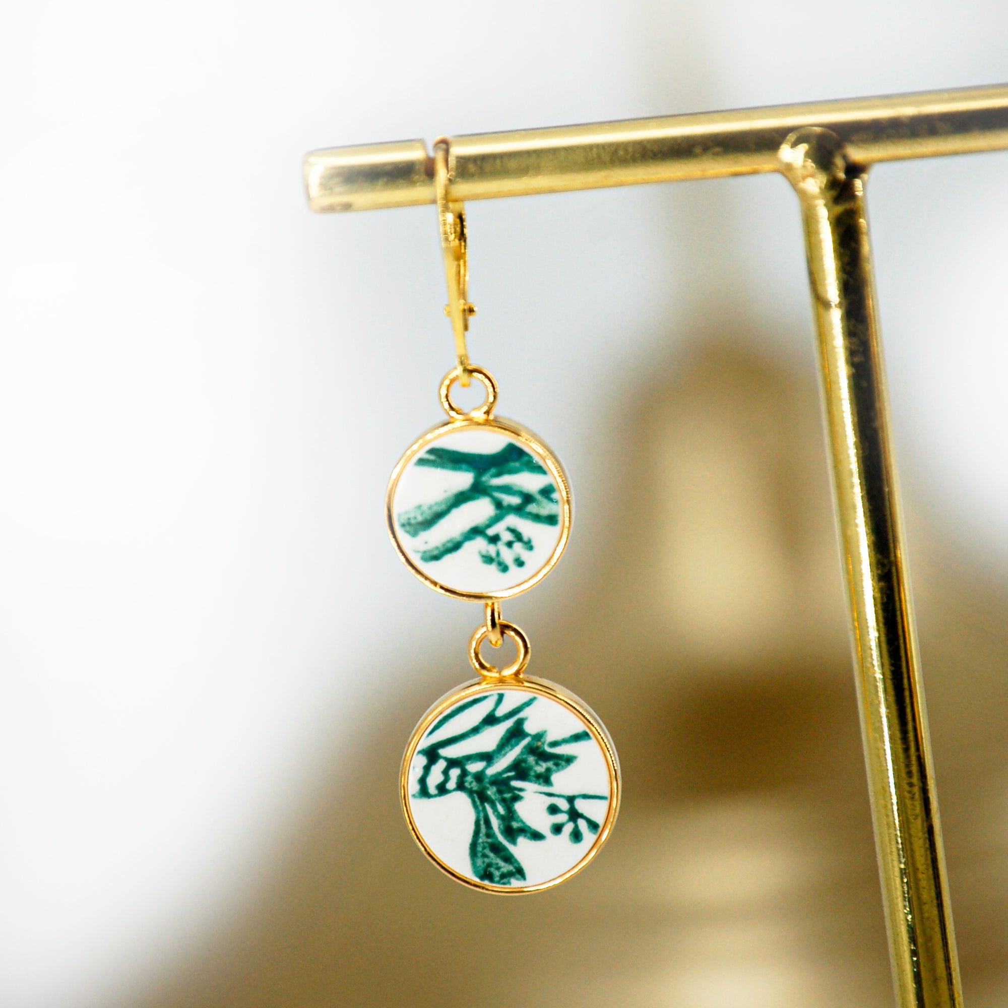 "Cornflower" earrings, gold finish