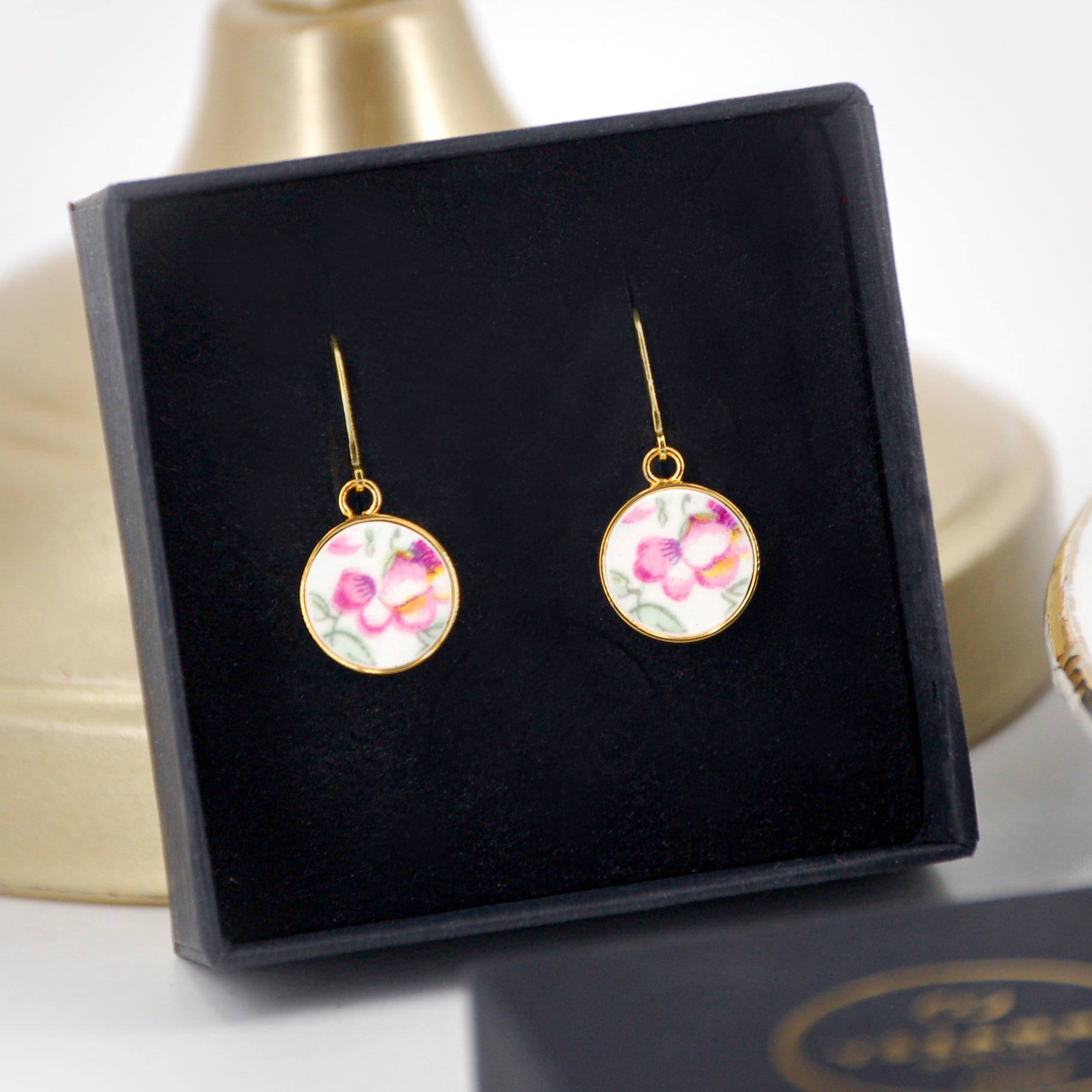 Boucles d'oreilles "Délicate fleur rose"