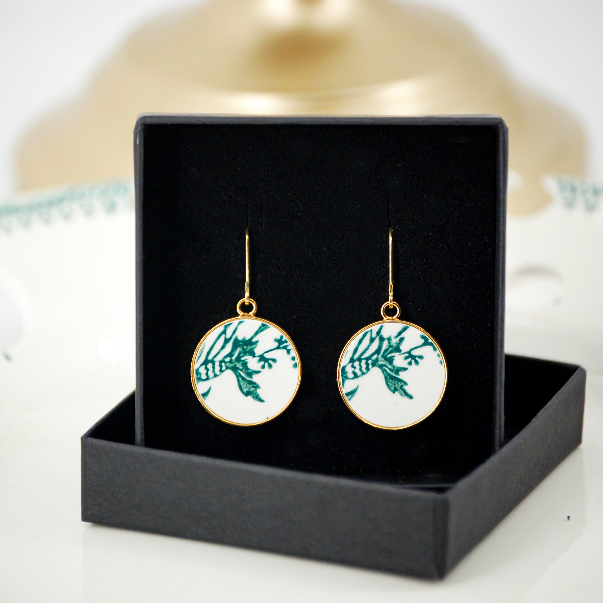 "Cornflower" earrings, gold finish