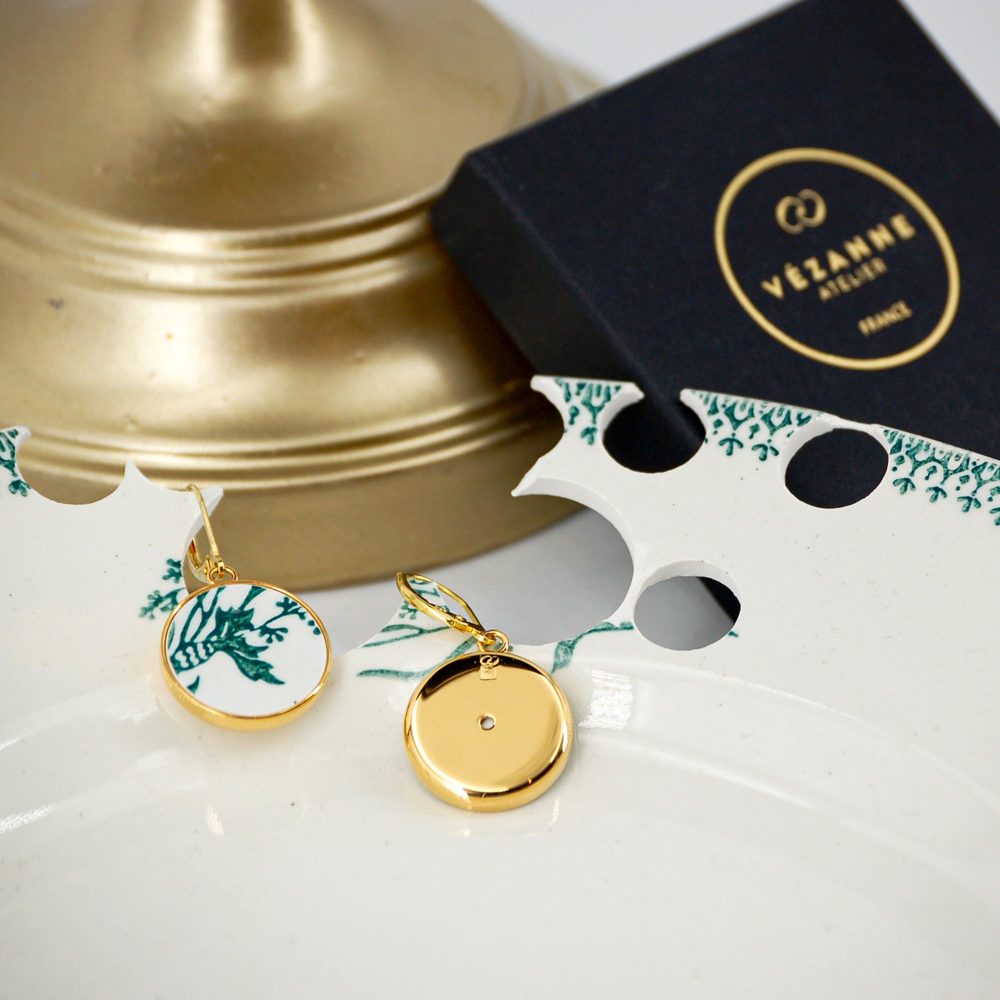 "Cornflower" earrings, gold finish
