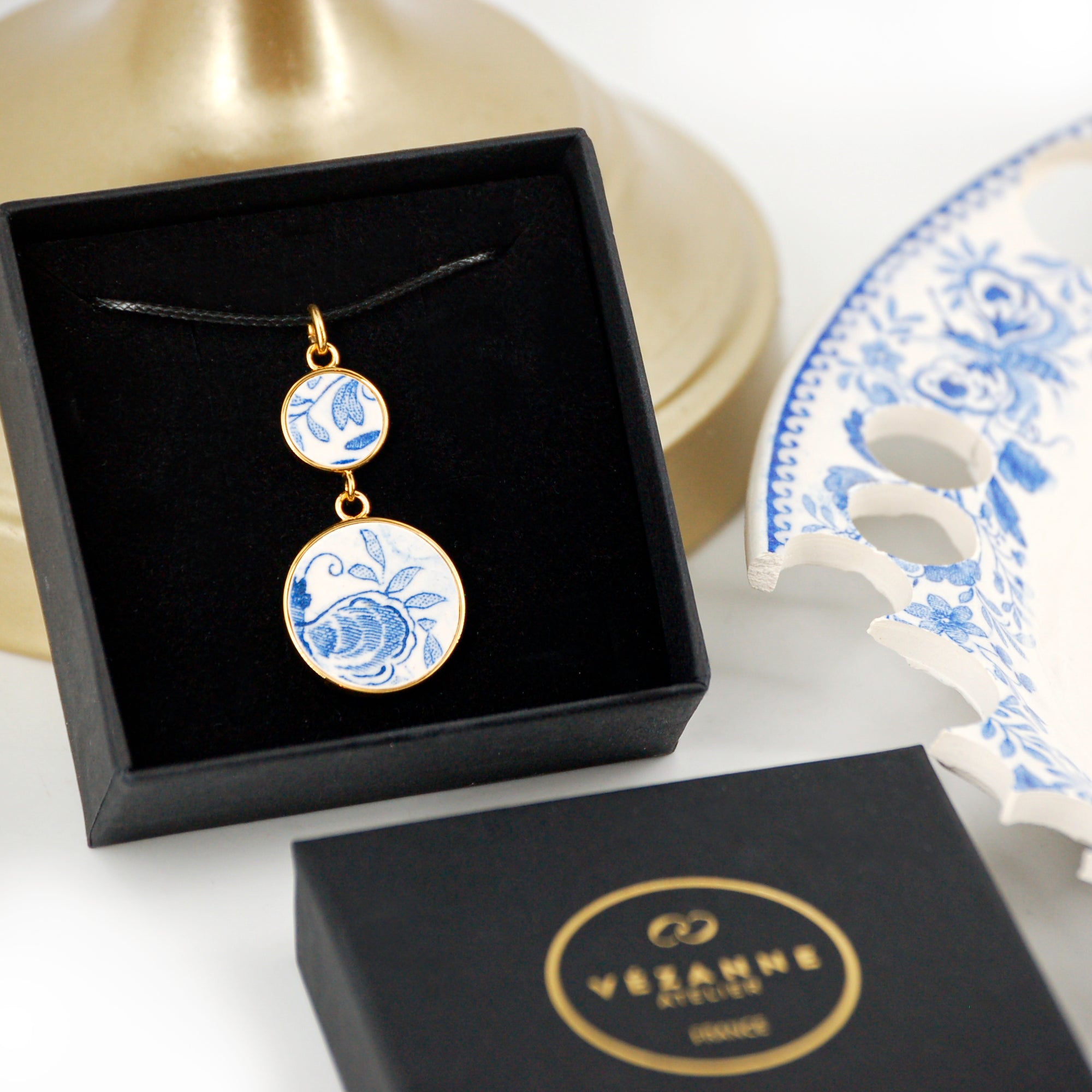 "Butterfly Wing" pendant, gold finish