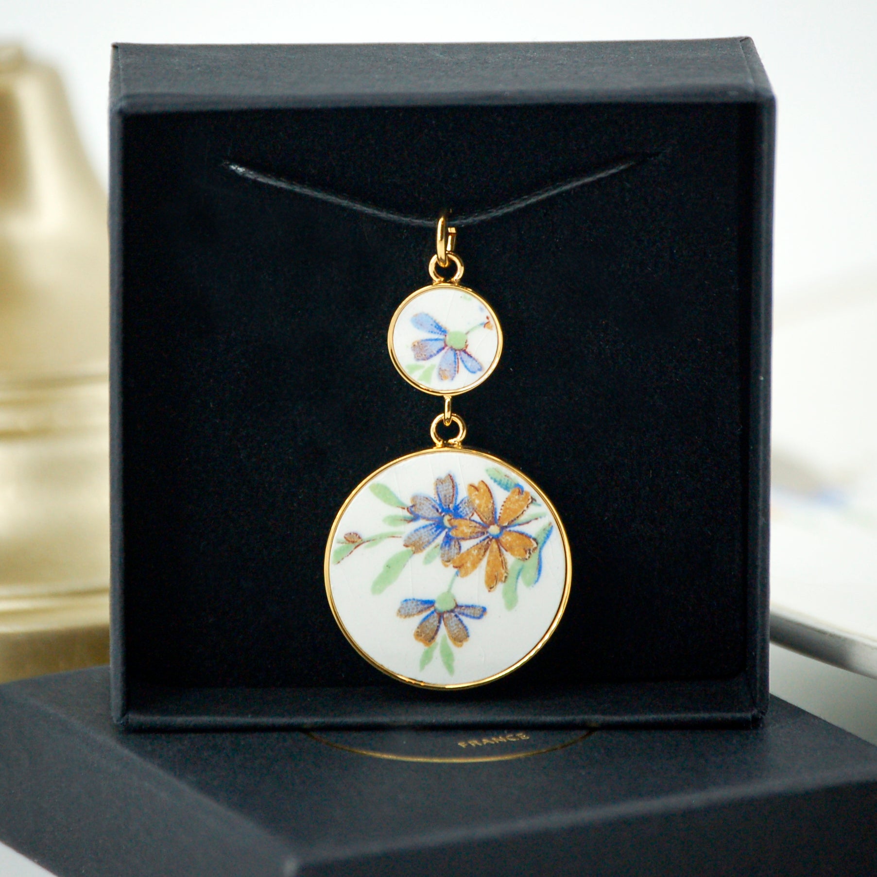 Pendentif "Petites fleurs", finition or