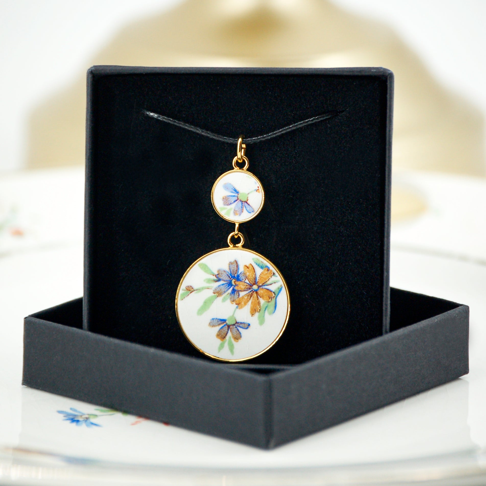 Pendentif "Petites fleurs", finition or