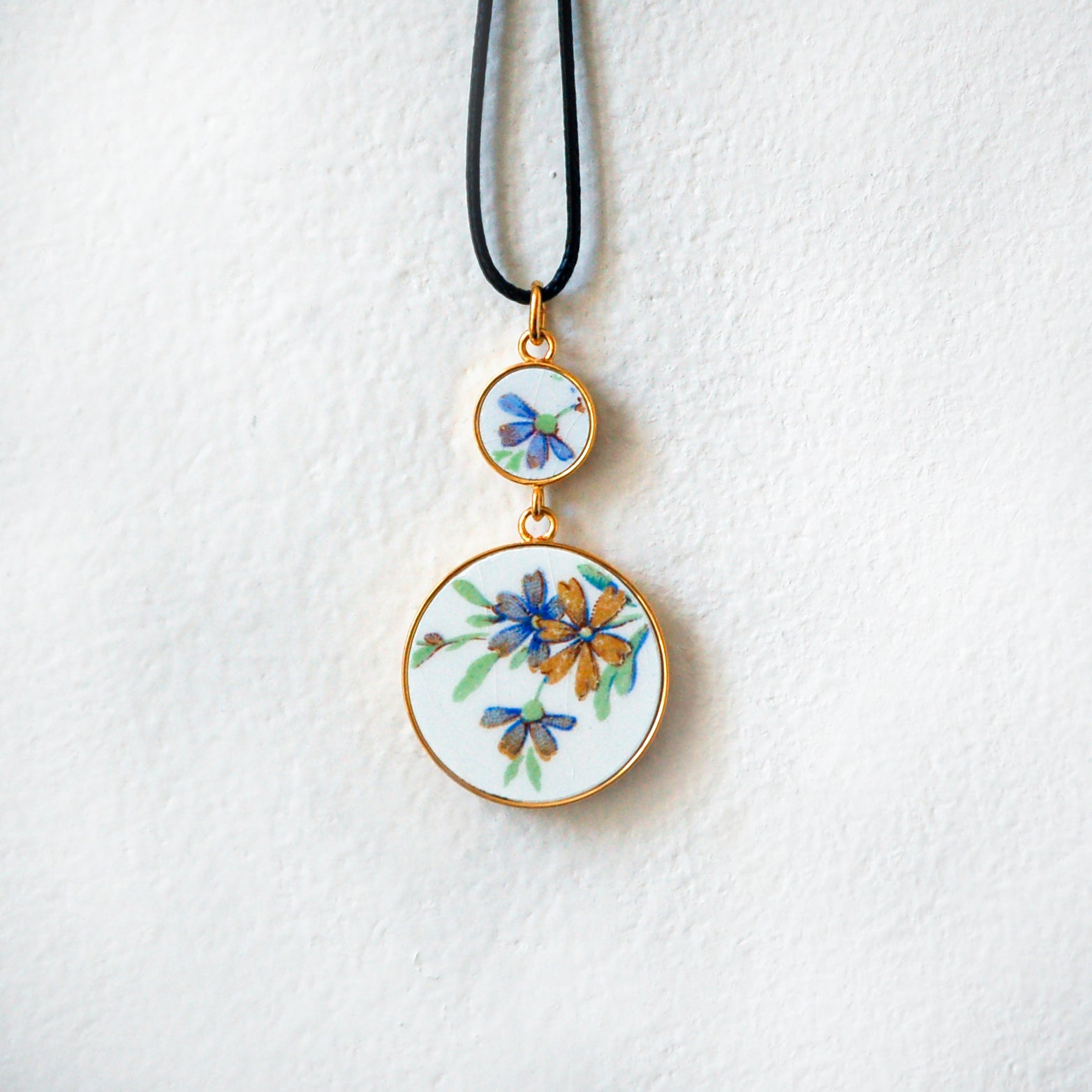 Pendentif "Petites fleurs", finition or