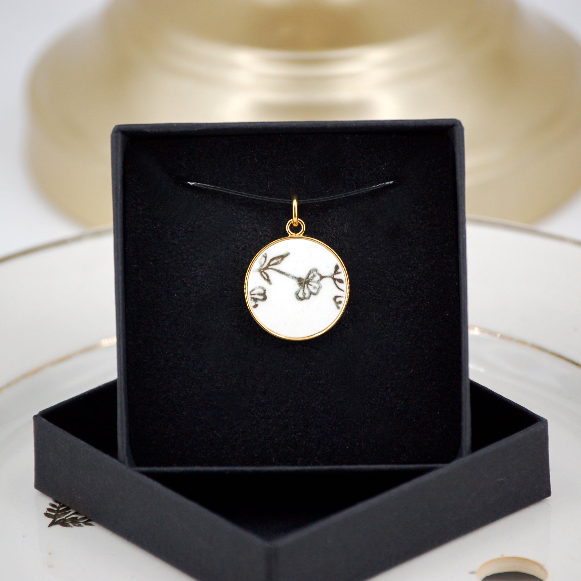 "Small Golden Flowers" Pendant, Gold Finish