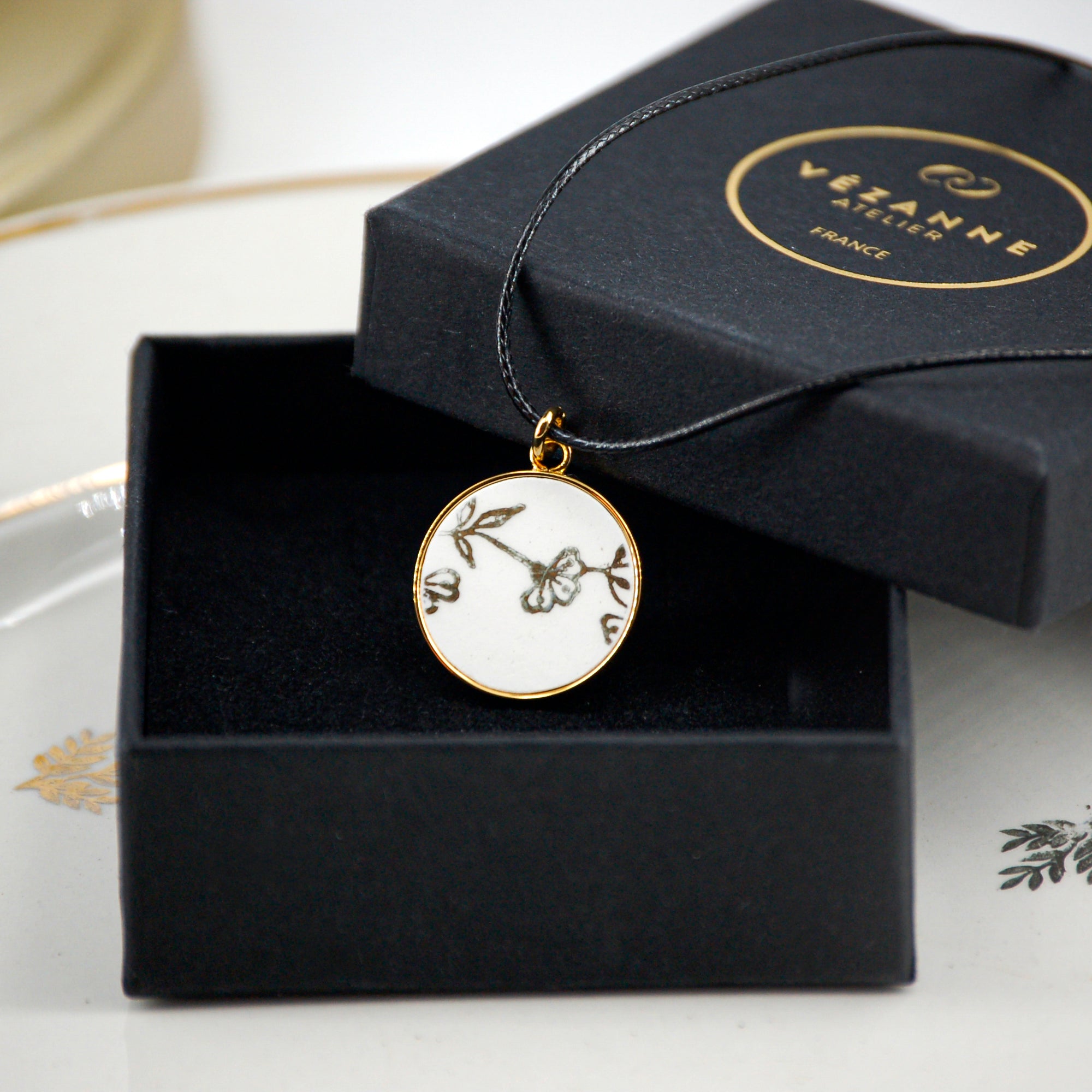 "Small Golden Flowers" Pendant, Gold Finish