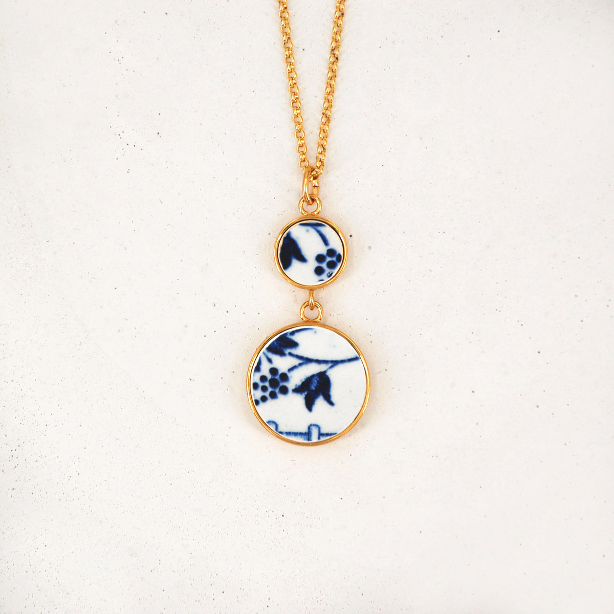 "Stylized Flower" Pendant, Gold Finish