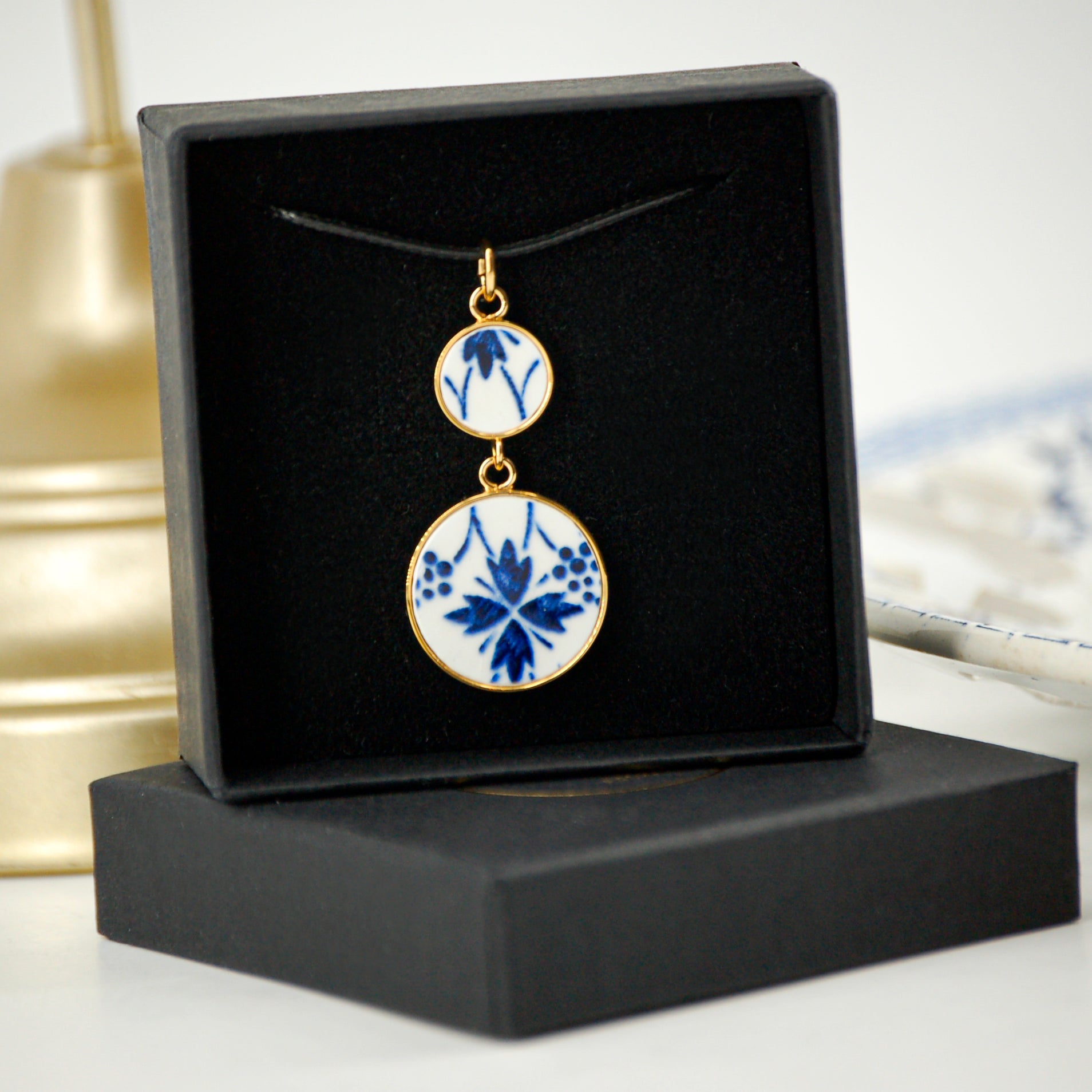 "Stylized Flower" Pendant, Gold Finish