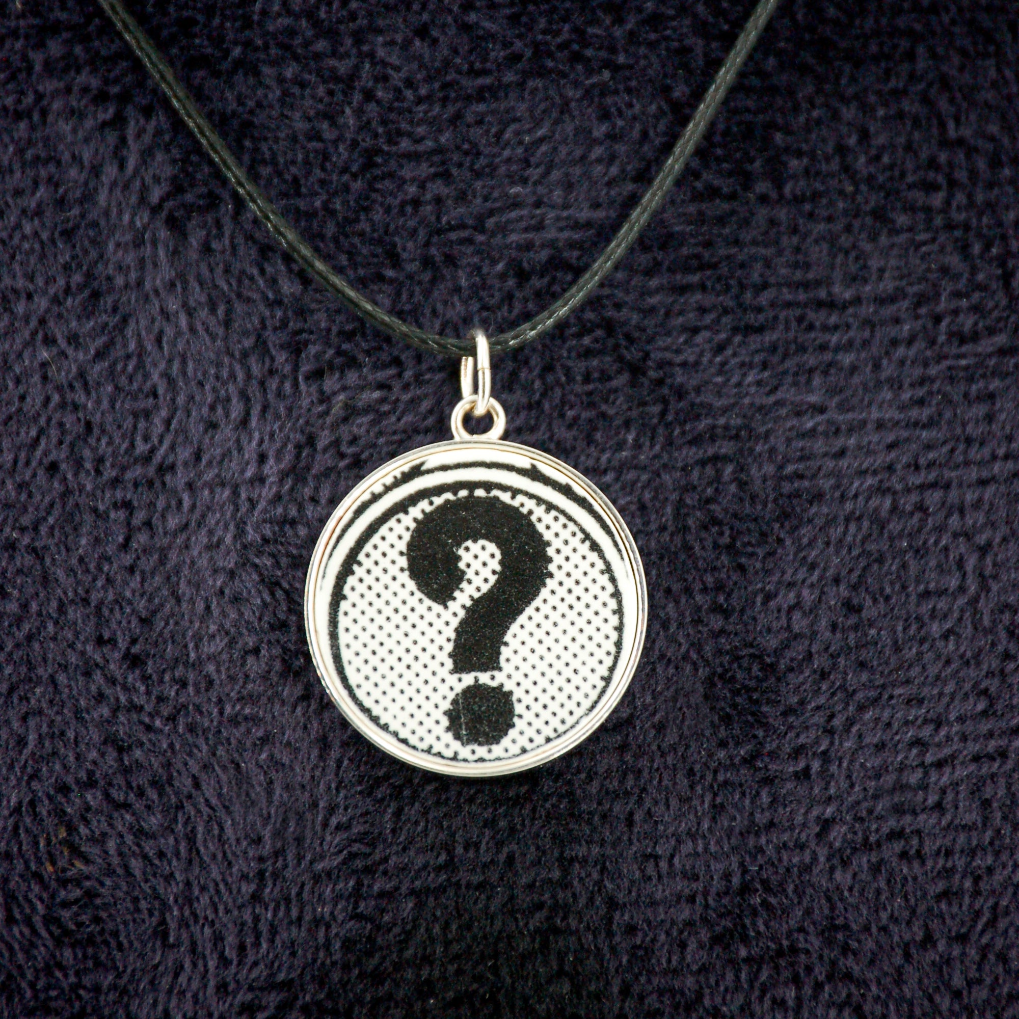 "Question Mark" pendant, silver finish
