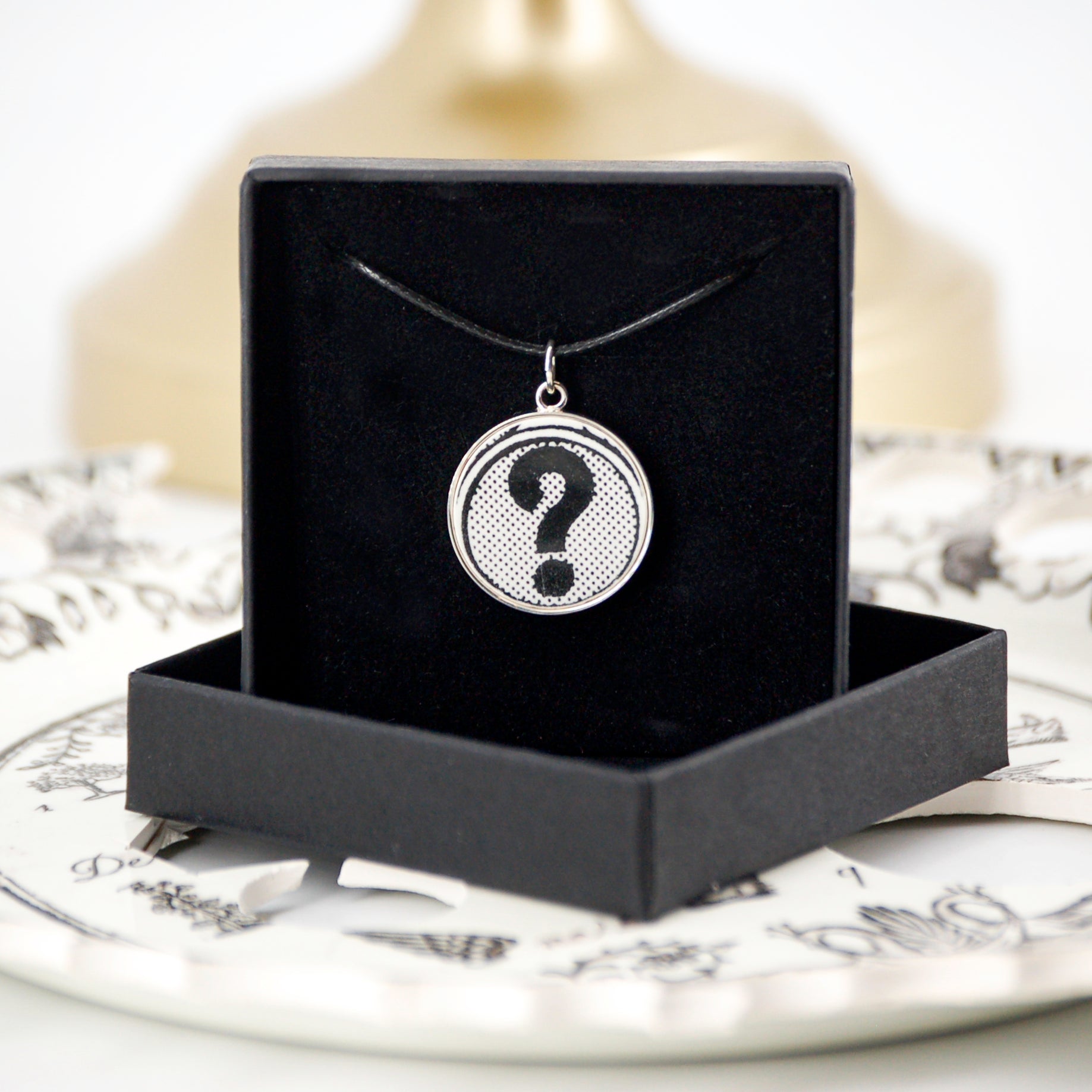 "Question Mark" pendant, silver finish