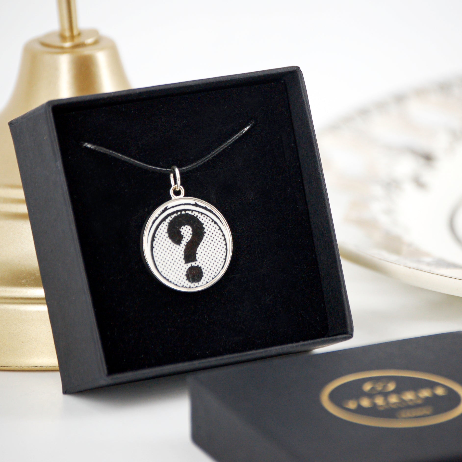 "Question Mark" pendant, silver finish