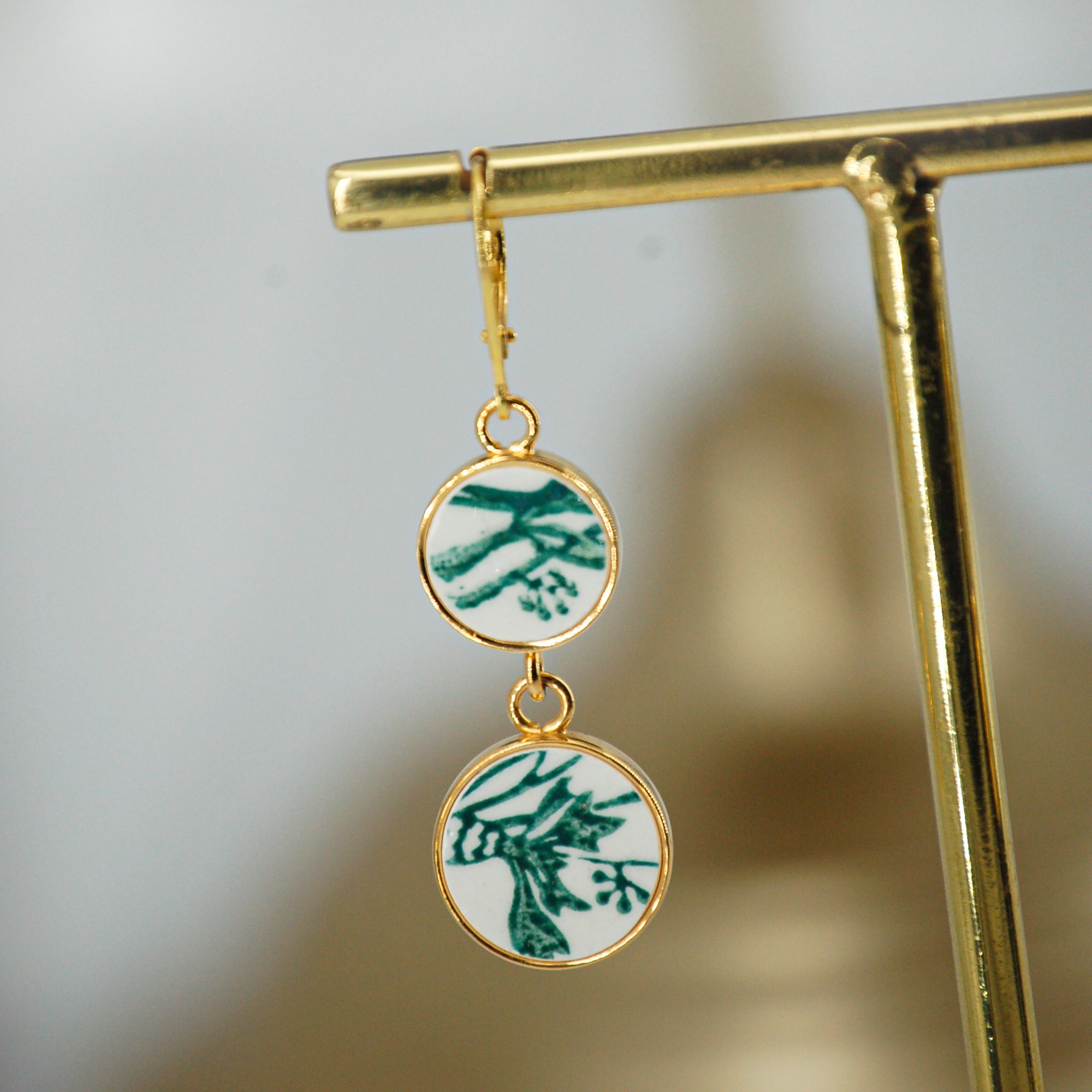 "Cornflower" earrings, gold finish