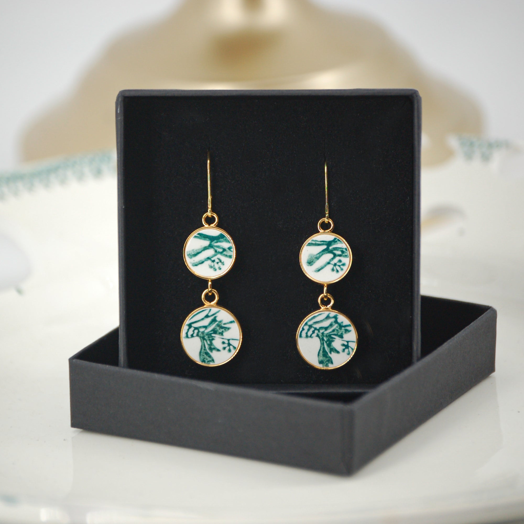 "Cornflower" earrings, gold finish