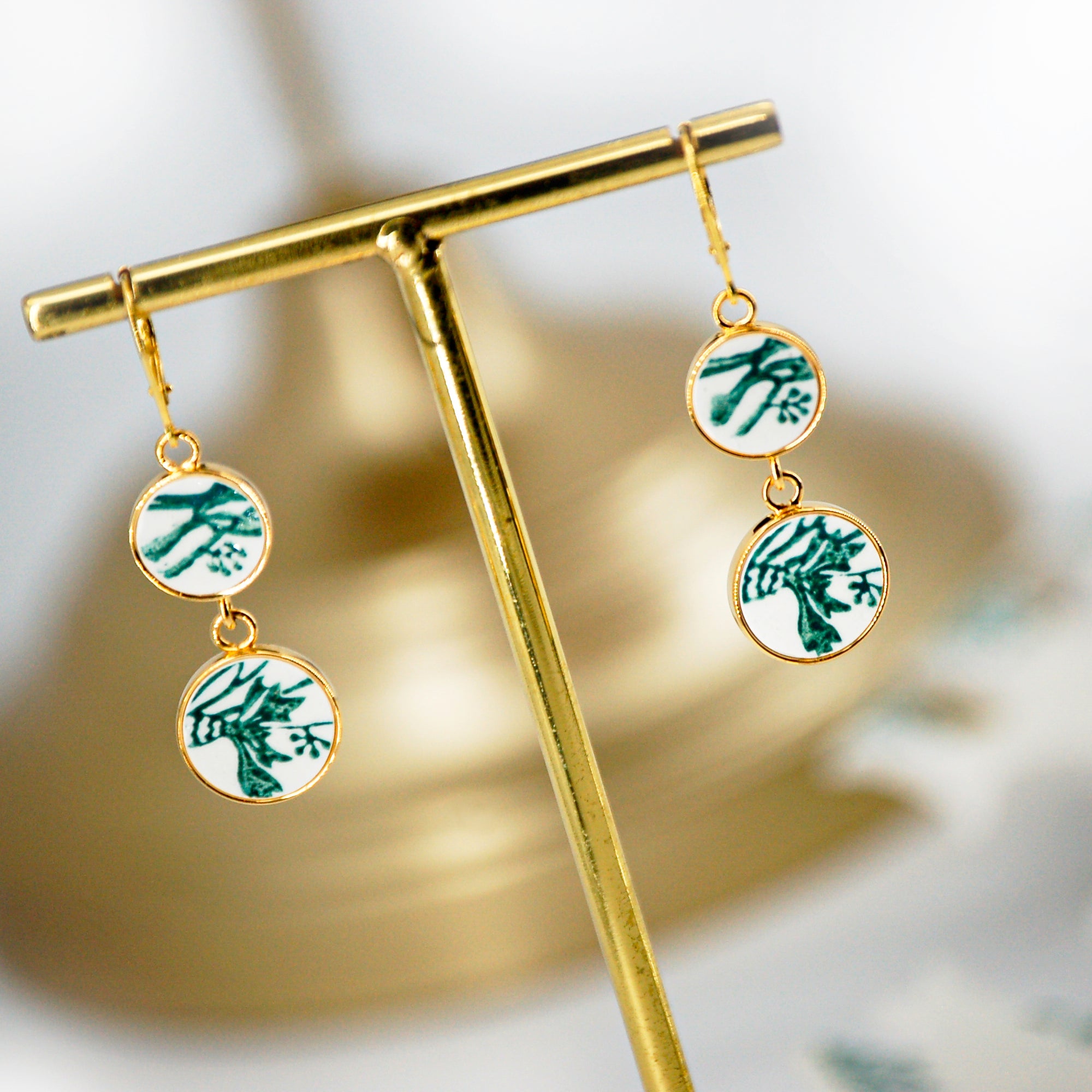 "Cornflower" earrings, gold finish