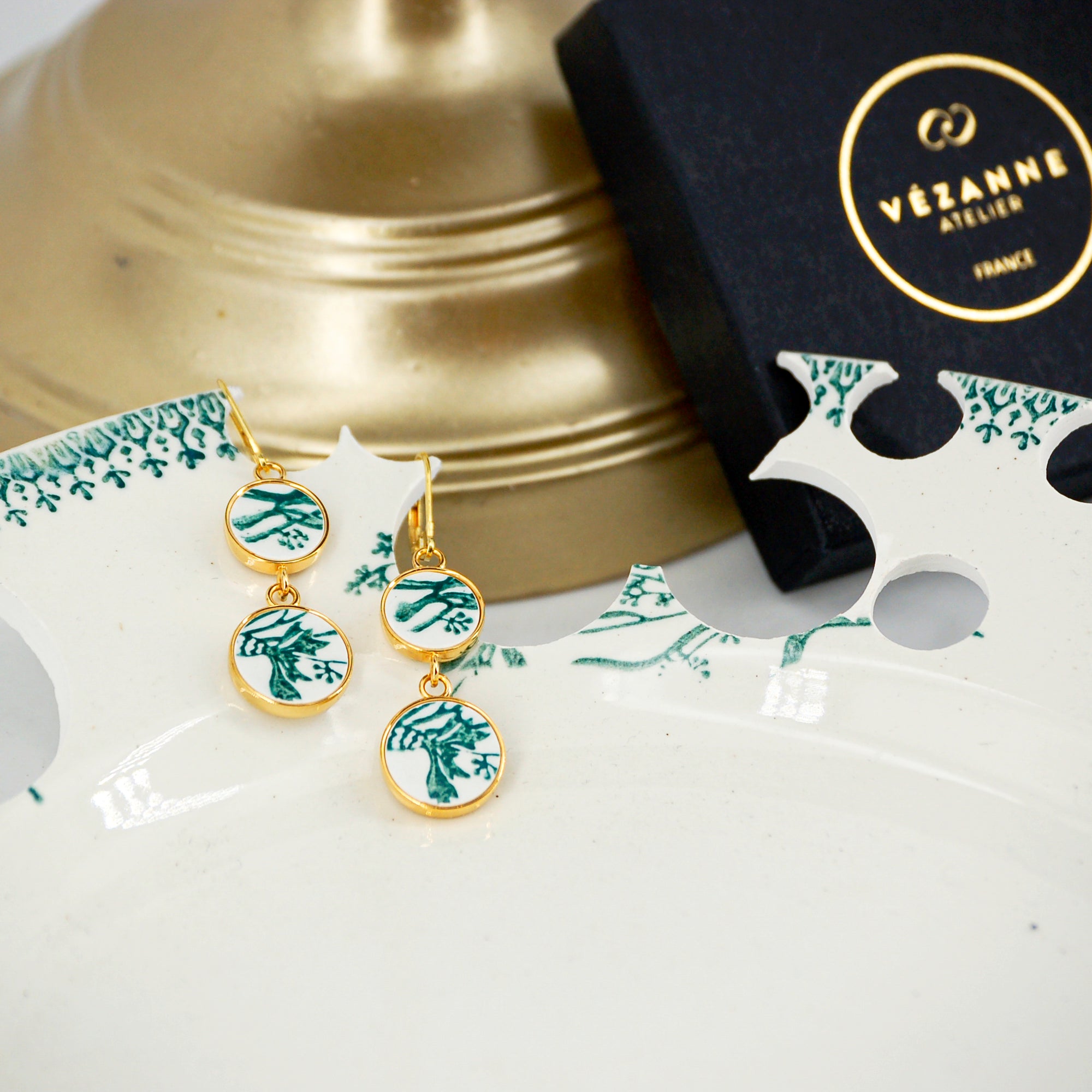 "Cornflower" earrings, gold finish