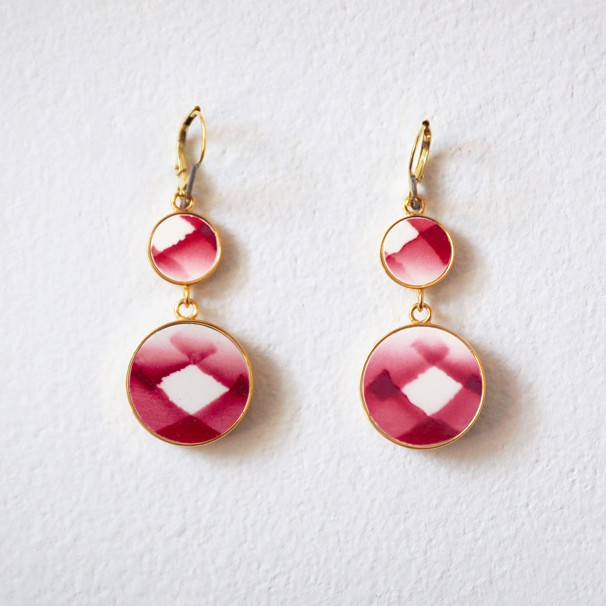 "Geometric Composition" earrings, gold finish
