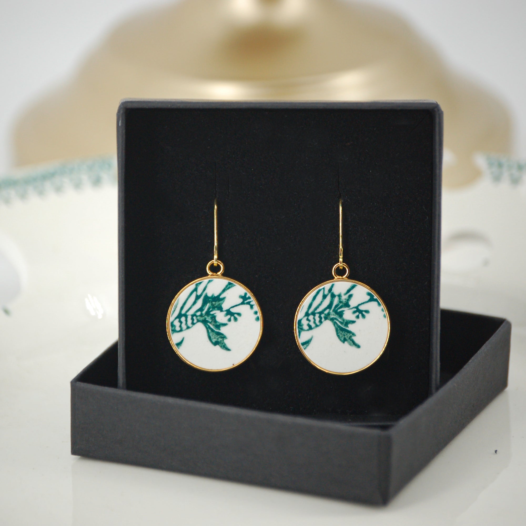 "Cornflower" earrings, gold finish