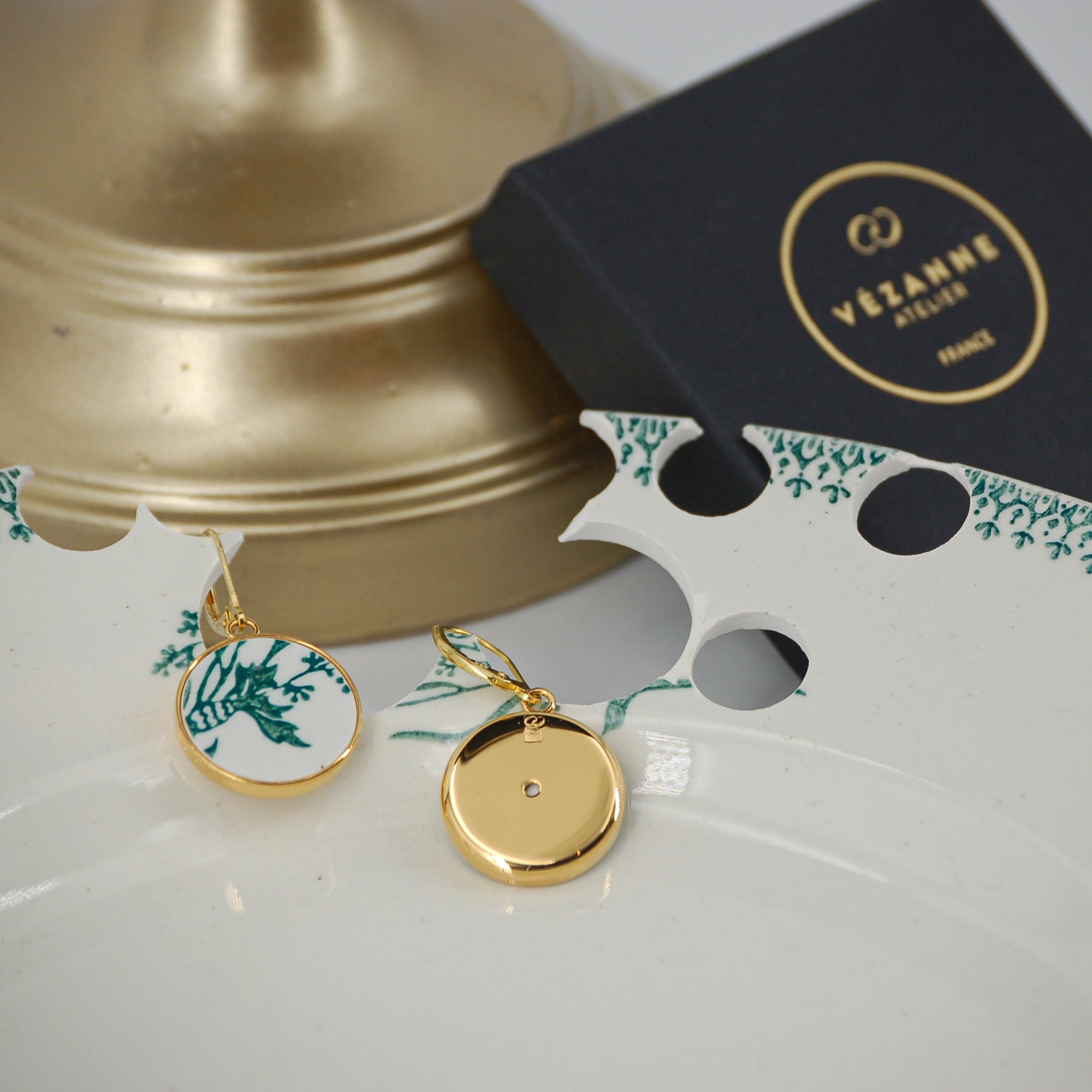 "Cornflower" earrings, gold finish