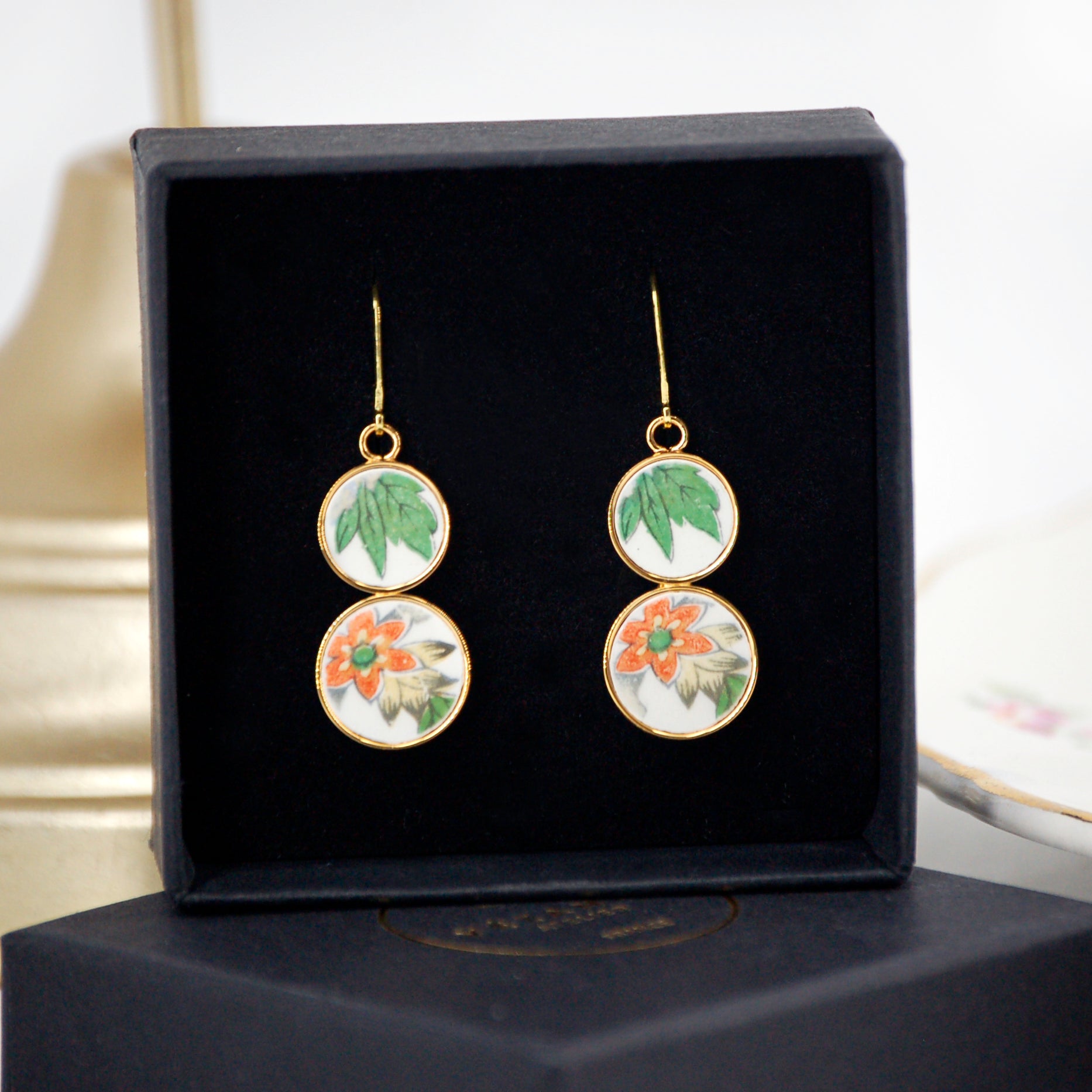 Boucles d'oreilles "Campanule orange"