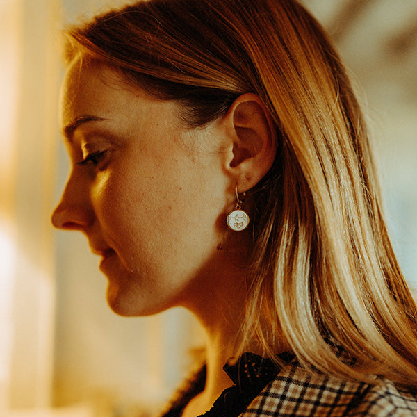 "Golden Flowers" earrings, gold finish