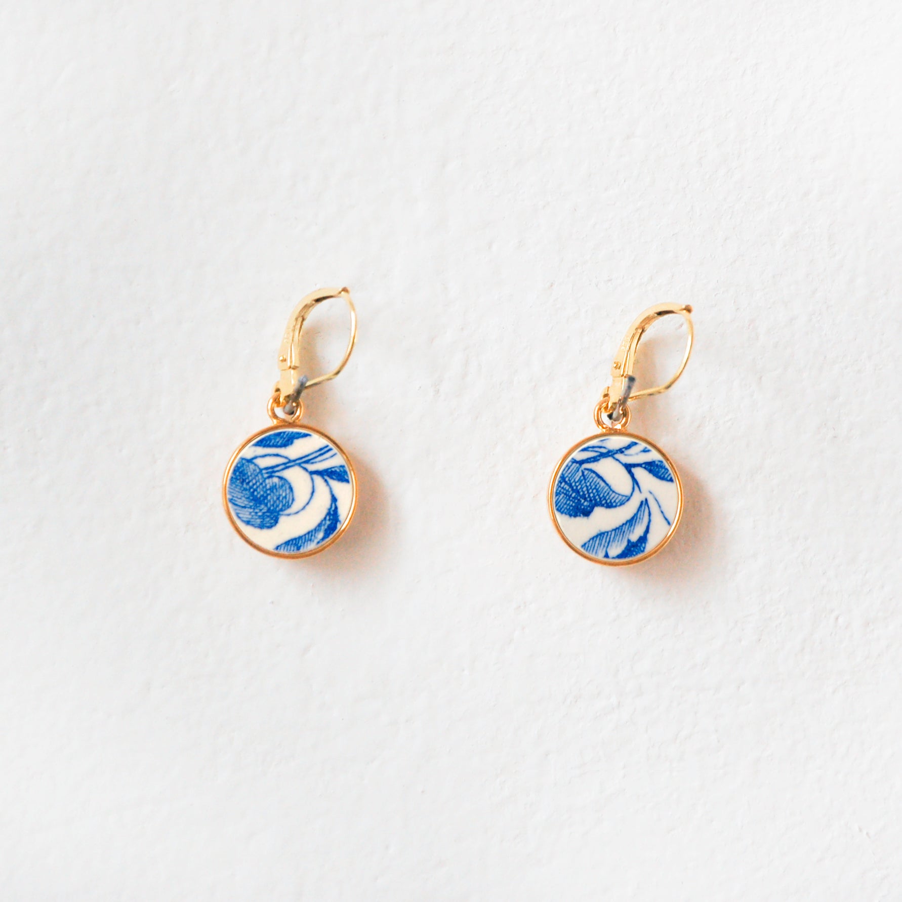 Boucles d'oreilles "Feuilles bleues"