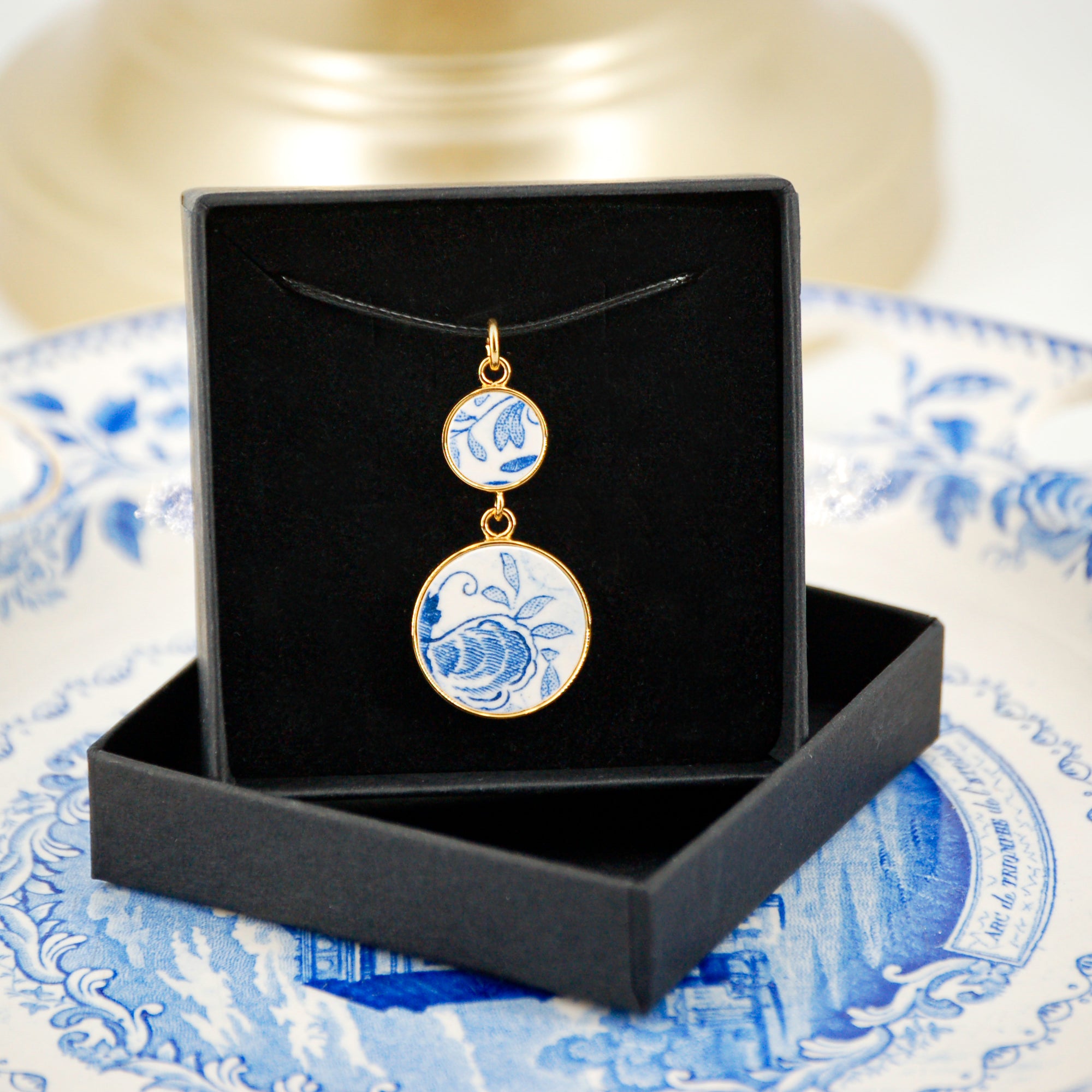 "Butterfly Wing" pendant, gold finish