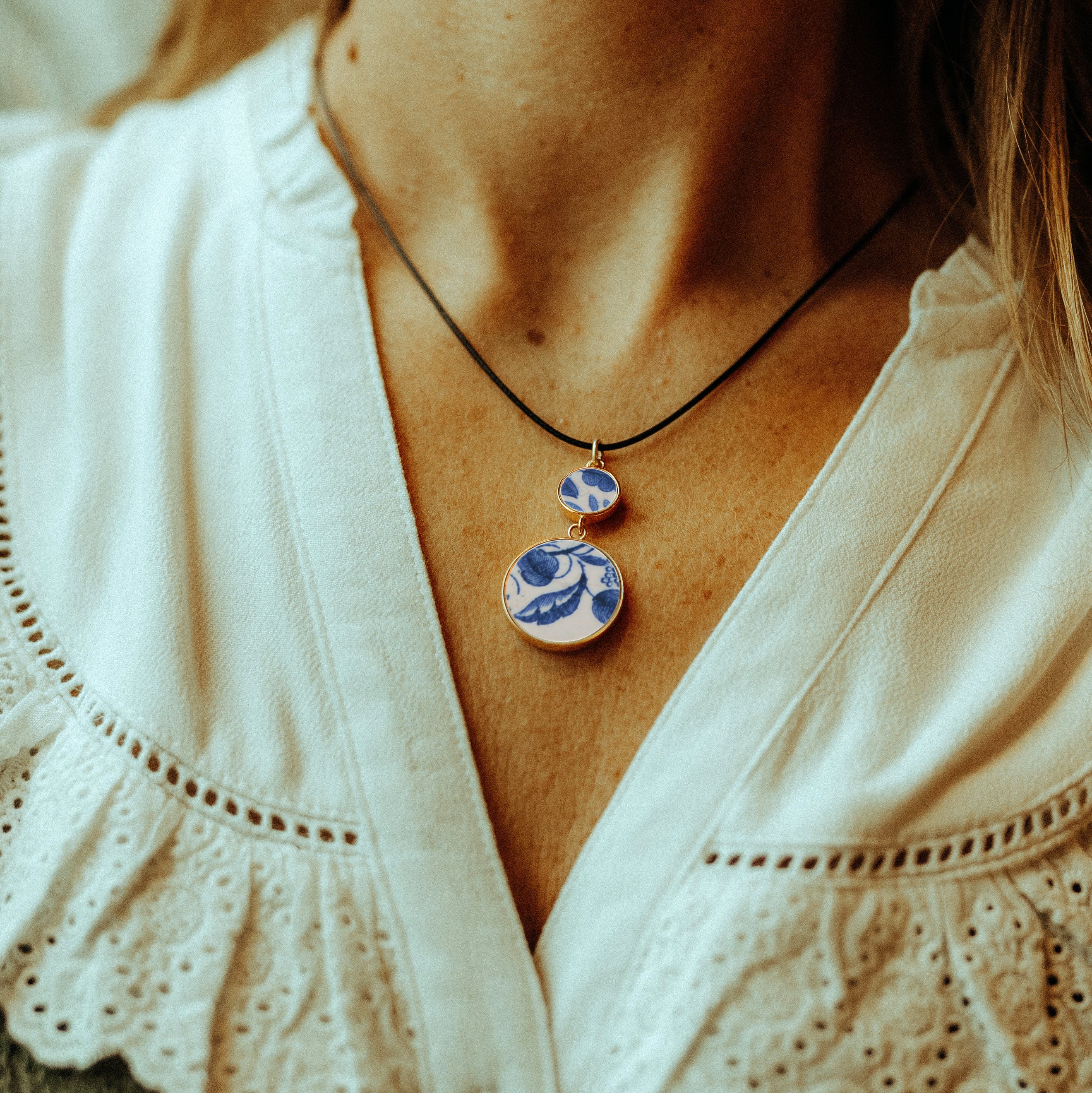 "Leaves in the Wind" pendant, gold finish