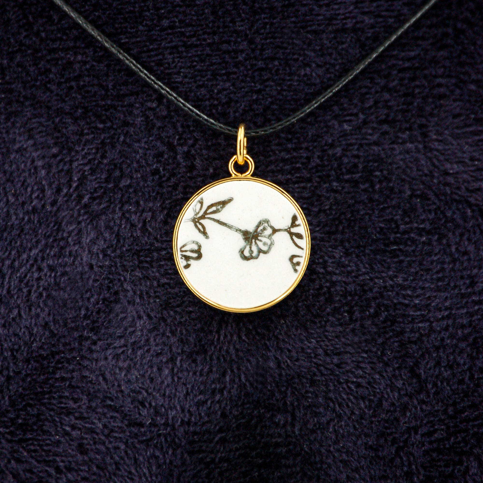 "Small Golden Flowers" Pendant, Gold Finish