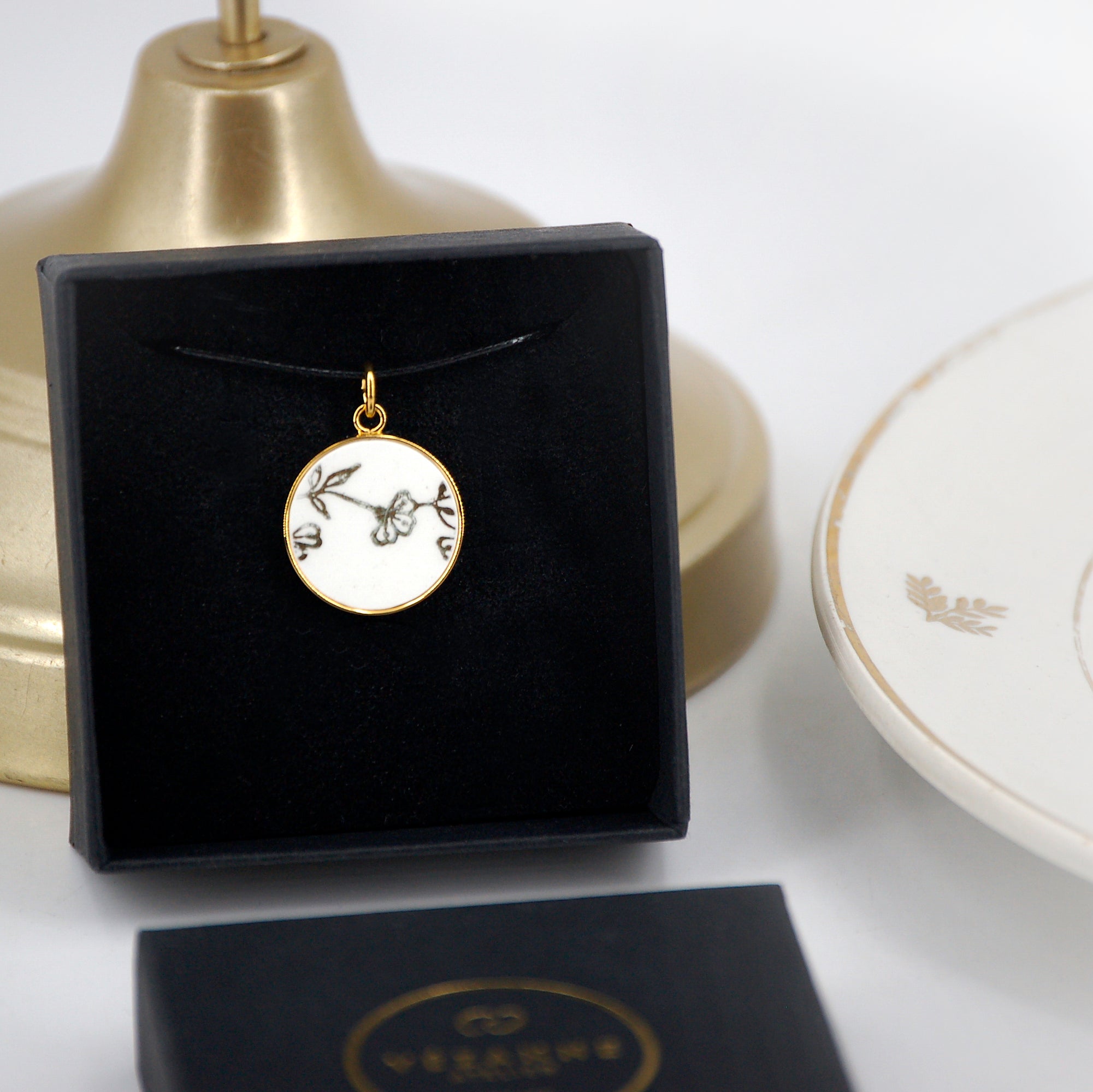 "Small Golden Flowers" Pendant, Gold Finish