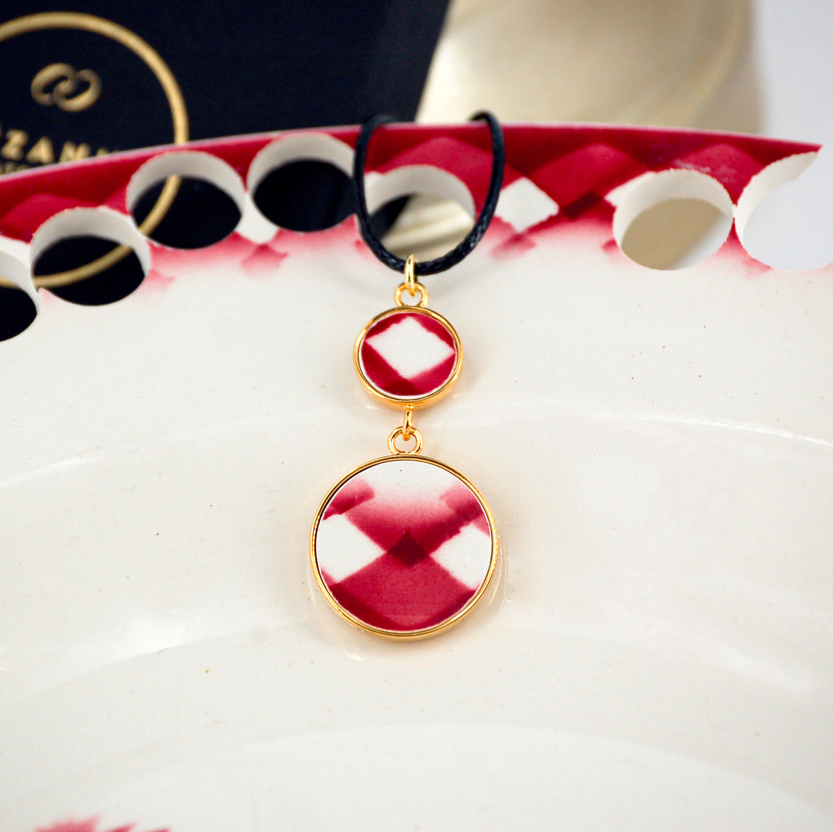 "Geometric Patterns" Pendant, Gold Finish