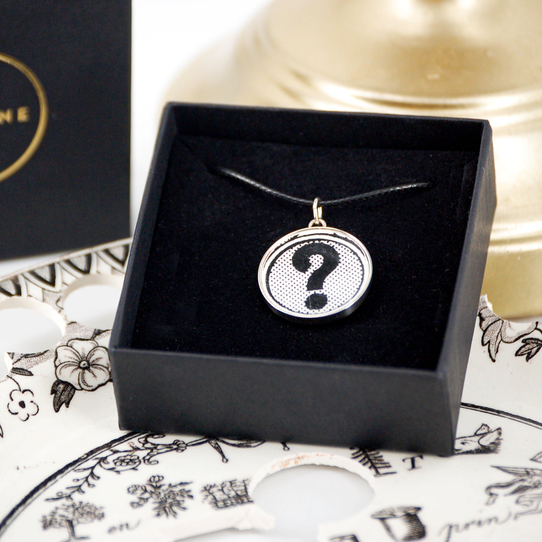 "Question Mark" pendant, silver finish